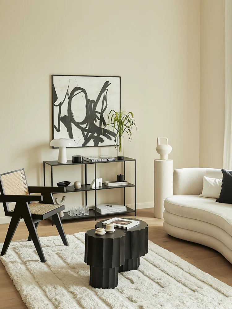 Contrast in zwart & beige 